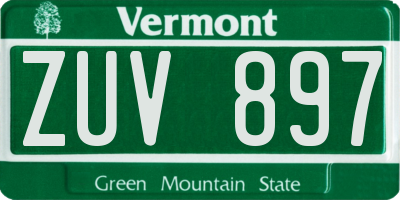 VT license plate ZUV897