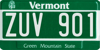 VT license plate ZUV901