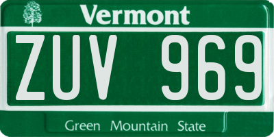 VT license plate ZUV969