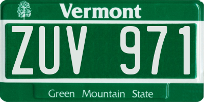 VT license plate ZUV971