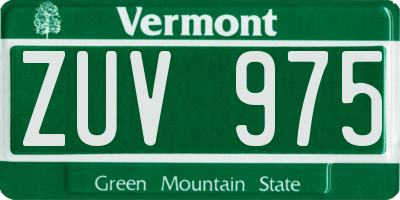 VT license plate ZUV975