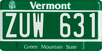 VT license plate ZUW631