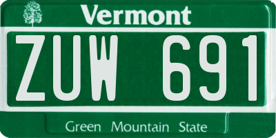 VT license plate ZUW691