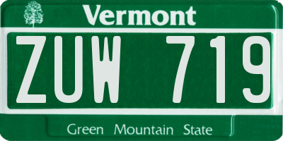 VT license plate ZUW719