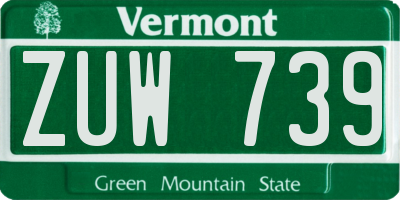 VT license plate ZUW739