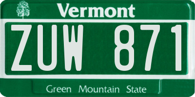 VT license plate ZUW871