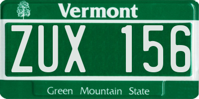 VT license plate ZUX156