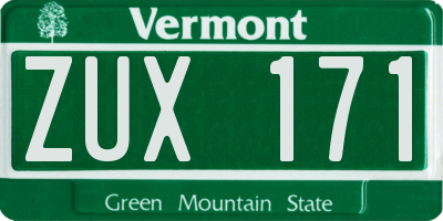 VT license plate ZUX171