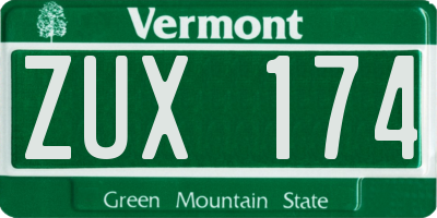 VT license plate ZUX174