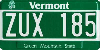 VT license plate ZUX185
