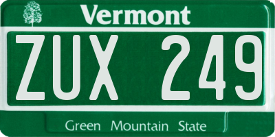 VT license plate ZUX249