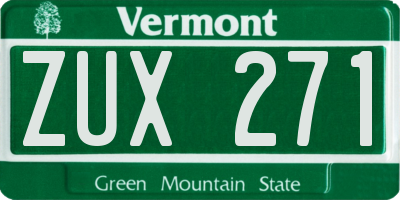 VT license plate ZUX271