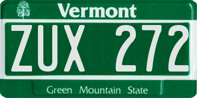 VT license plate ZUX272