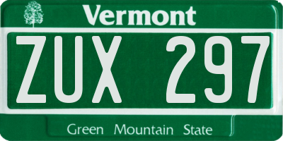 VT license plate ZUX297