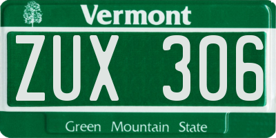 VT license plate ZUX306