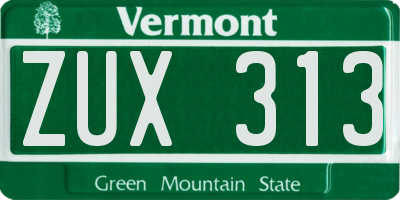 VT license plate ZUX313