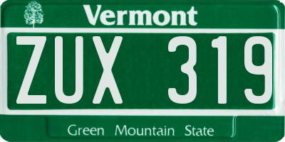 VT license plate ZUX319