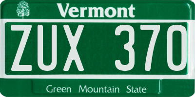 VT license plate ZUX370