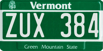 VT license plate ZUX384