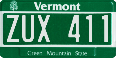 VT license plate ZUX411