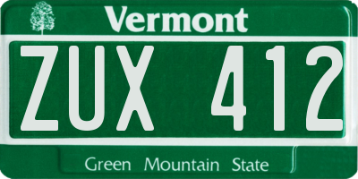 VT license plate ZUX412