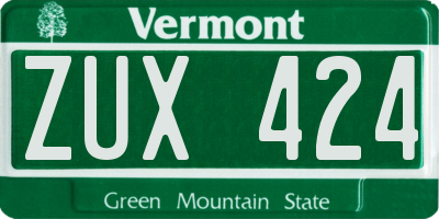 VT license plate ZUX424