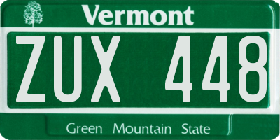 VT license plate ZUX448