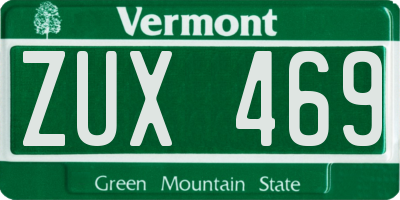 VT license plate ZUX469