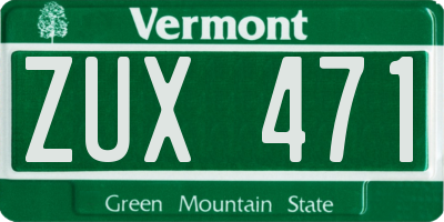 VT license plate ZUX471