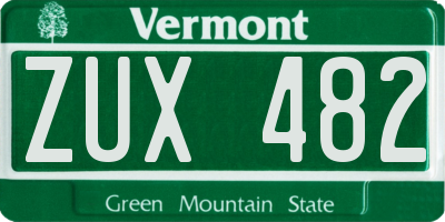 VT license plate ZUX482