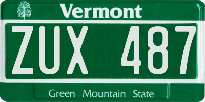 VT license plate ZUX487