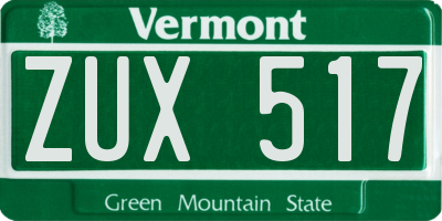 VT license plate ZUX517