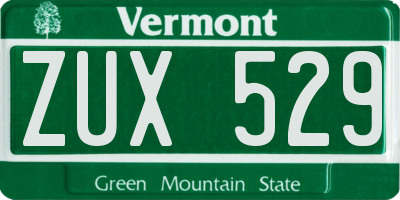 VT license plate ZUX529