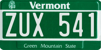 VT license plate ZUX541