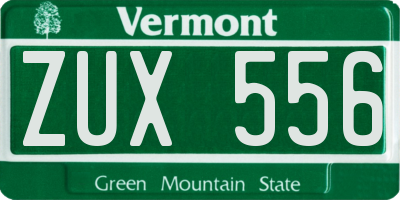 VT license plate ZUX556