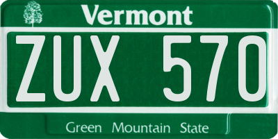 VT license plate ZUX570