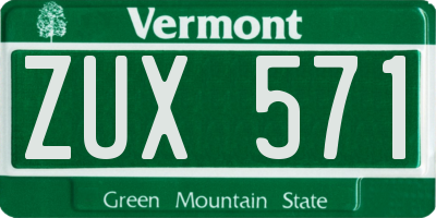 VT license plate ZUX571