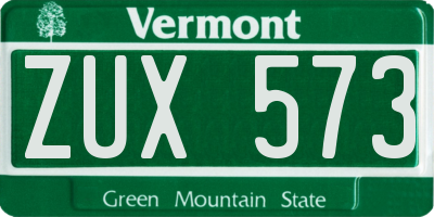 VT license plate ZUX573