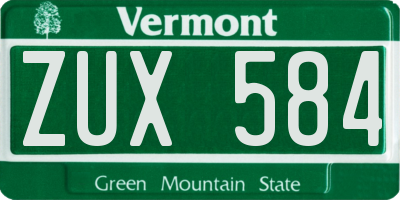 VT license plate ZUX584