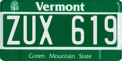 VT license plate ZUX619
