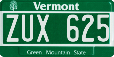 VT license plate ZUX625