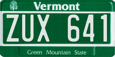 VT license plate ZUX641