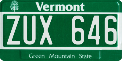VT license plate ZUX646