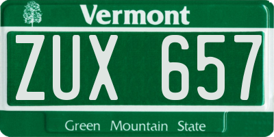 VT license plate ZUX657