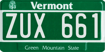 VT license plate ZUX661