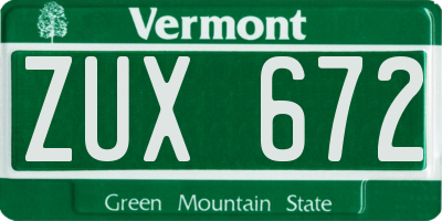 VT license plate ZUX672