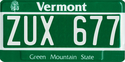 VT license plate ZUX677