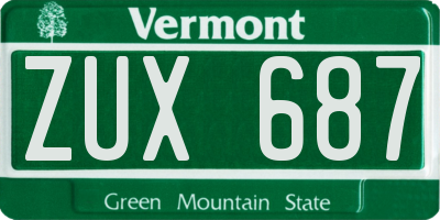VT license plate ZUX687