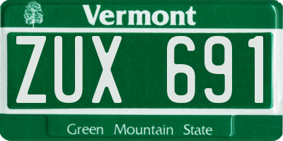 VT license plate ZUX691