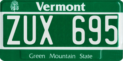 VT license plate ZUX695